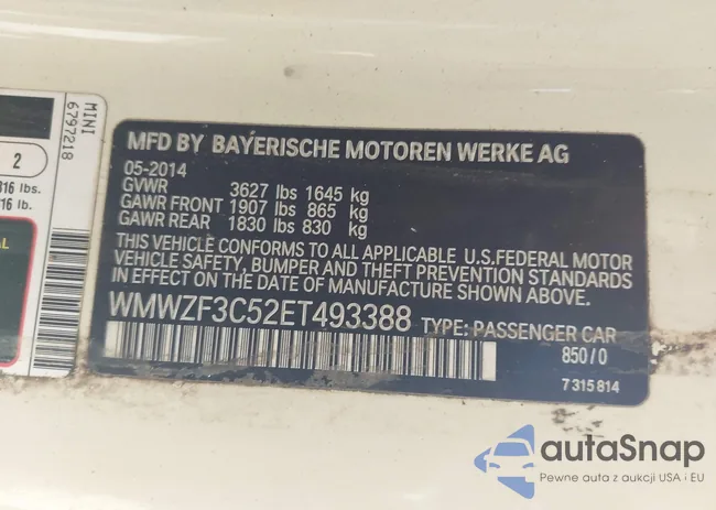 WMWZF3C52ET493388: 42979003