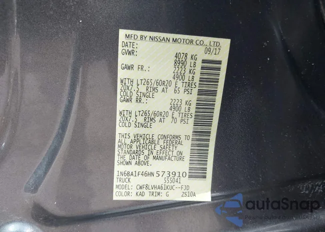 1N6BA1F46HN573910: 42979016