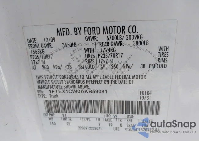 1FTEX1CW0AKB59081: 42979245