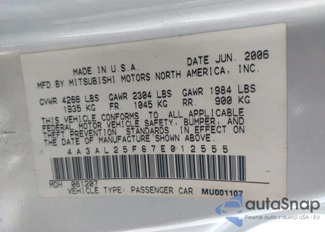 4A3AL25F67E012555: 42980663