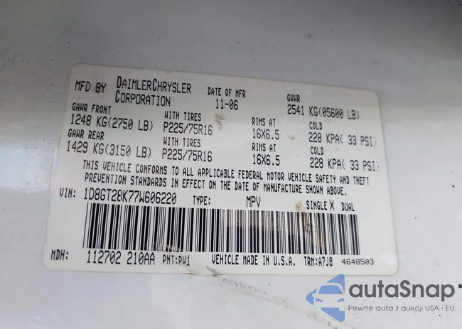 1D8GT28K77W606220: 42980667