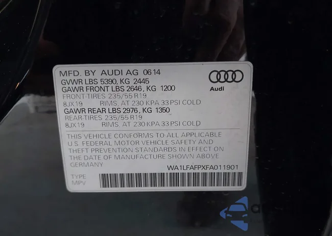 WA1LFAFPXFA011901: 42980866