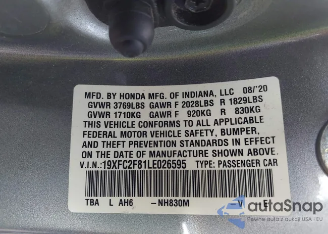 19XFC2F81LE026595: 42980869