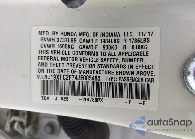 19XFC2F74JE005485: 42980944