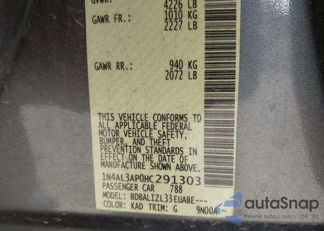 1N4AL3AP0HC291303: 42980219