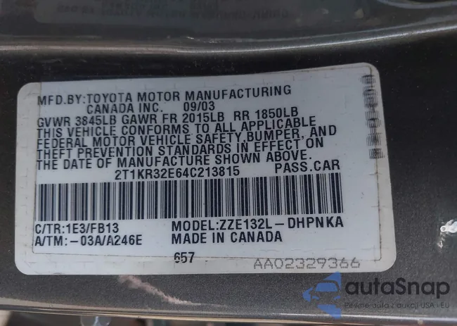 2T1KR32E64C213815: 42981495