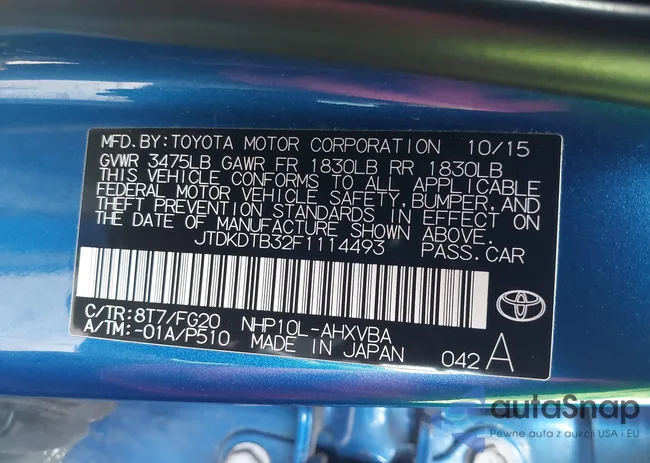 JTDKDTB32F1114493: 42981607