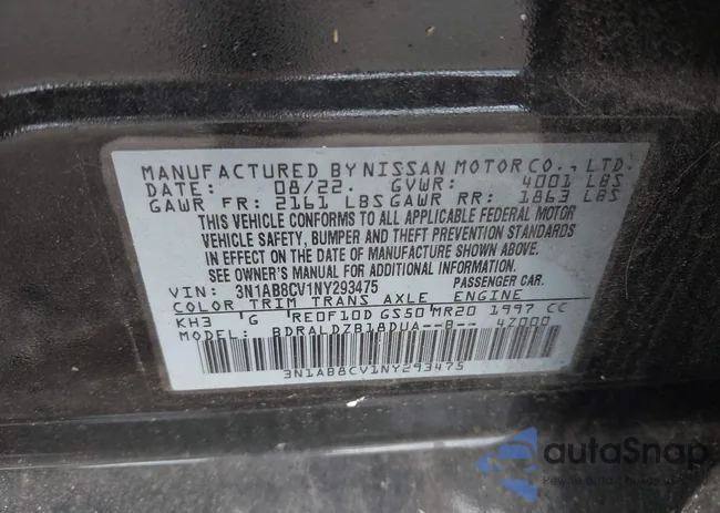 3N1AB8CV1NY293475: 42981627