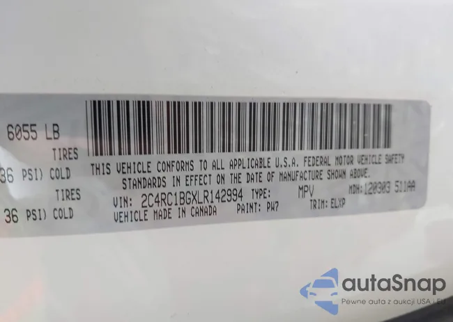 2C4RC1BGXLR142994: 42981652