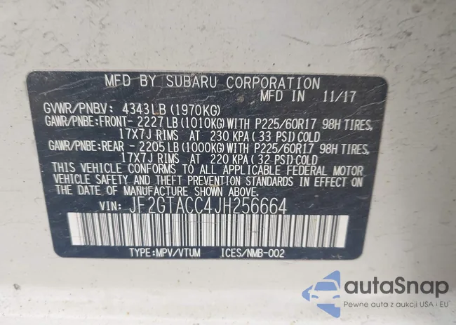 JF2GTACC4JH256664: 42981734