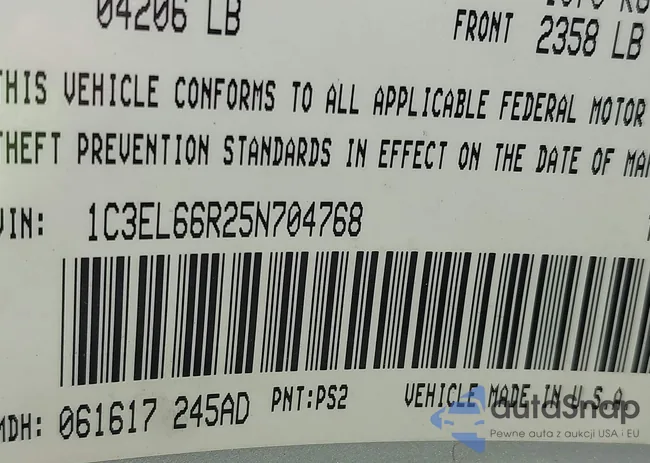 1C3EL66R25N704768: 42981786