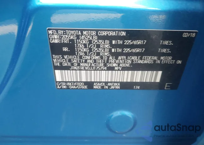 JTMZFREV0JJ175794: 42981138