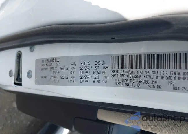 1C4PJMAS1HW631383: 42981228