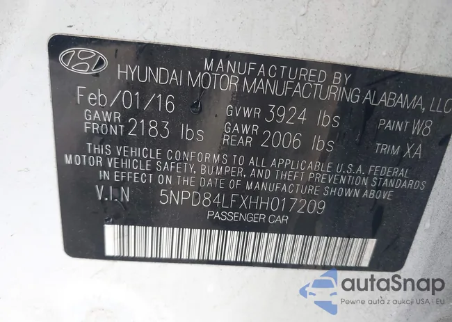 5NPD84LFXHH017209: 42981234