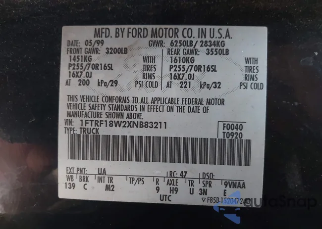 1FTRF18W2XNB83211: 42981240