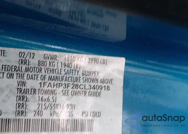 1FAHP3F28CL340918: 42982658