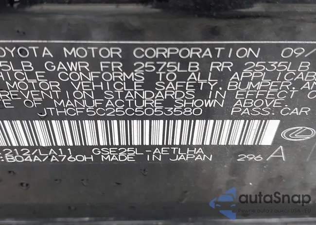 JTHCF5C25C5053580: 42982704