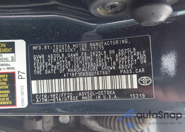 4T1BF1FK5GU167667: 42982740