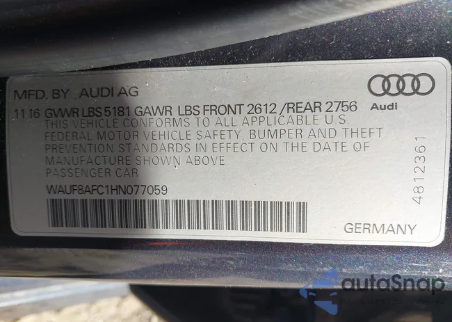 WAUF8AFC1HN077059: 42982259