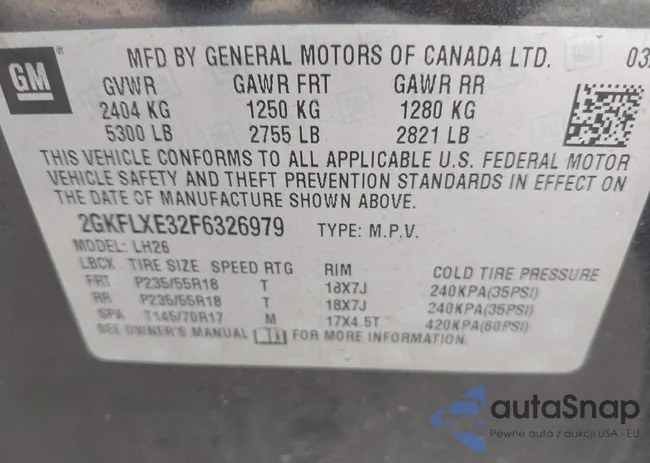 2GKFLXE32F6326979: 42982310