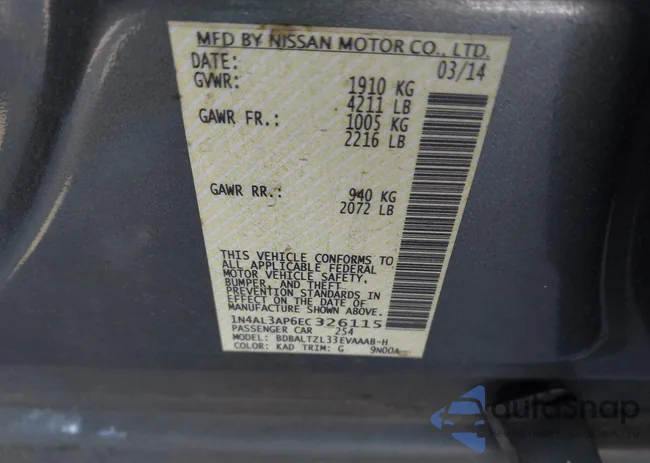 1N4AL3AP6EC326115: 42983565