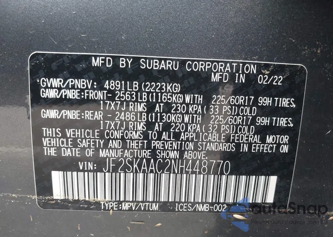 JF2SKAAC2NH448770: 42983612