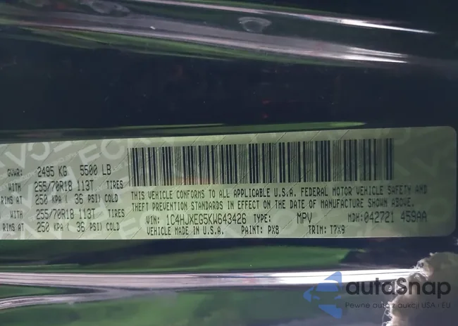 1C4HJXEG5KW643426: 42983705