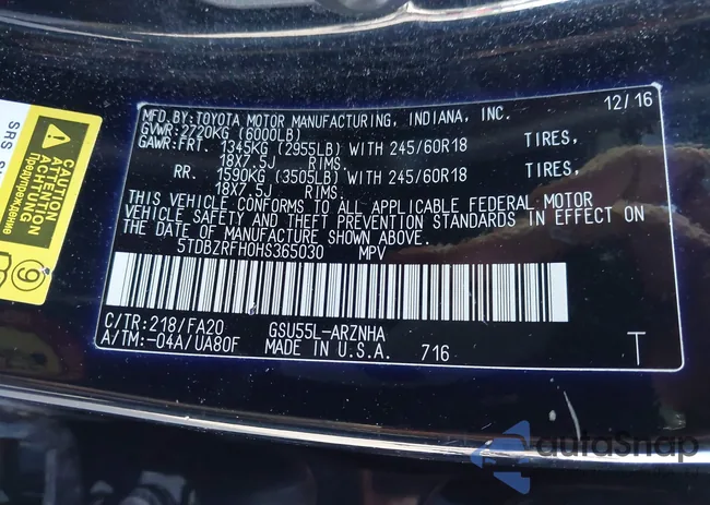 5TDBZRFH0HS365030: 42983170