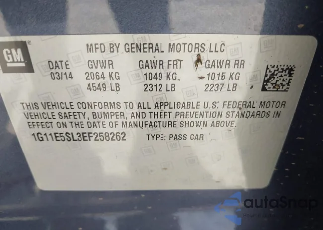 1G11E5SL3EF258262: 42983227