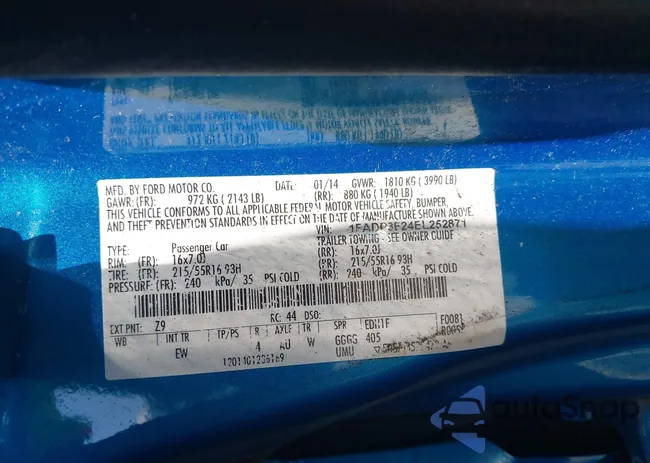 1FADP3F24EL252871: 42983323