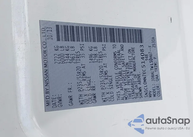 5N1CL0MN7EC514083: 42984638