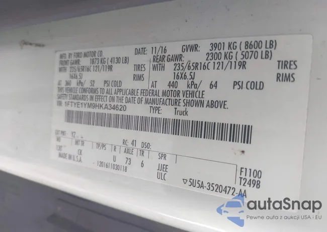 1FTYE1YM9HKA34620: 42984681