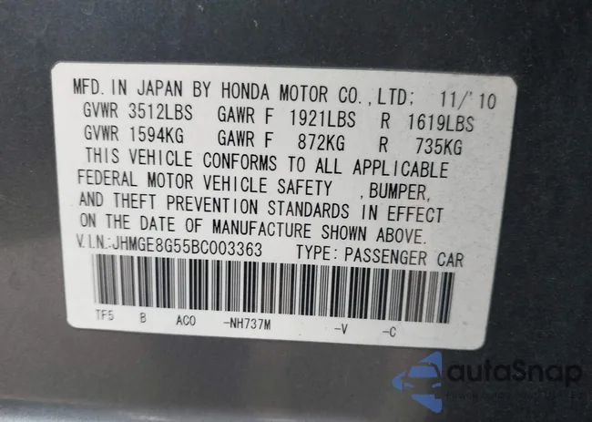 JHMGE8G55BC003363: 42983986