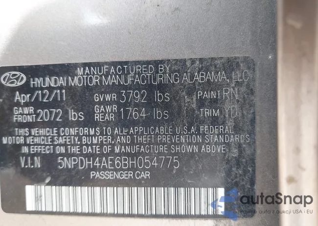 5NPDH4AE6BH054775: 42984278