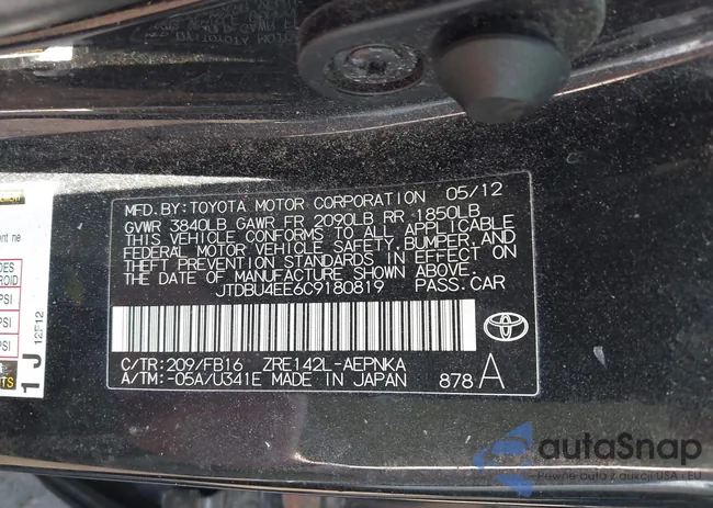 JTDBU4EE6C9180819: 42985588