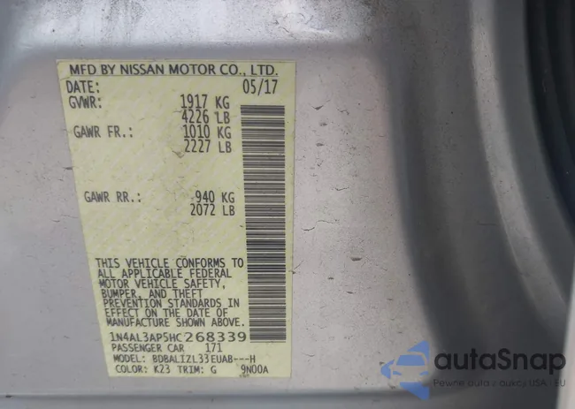 1N4AL3AP5HC268339: 42985699