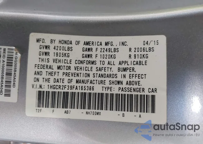 1HGCR2F39FA165386: 42985758