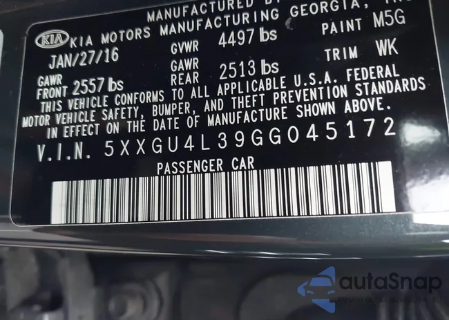 5XXGU4L39GG045172: 42985807