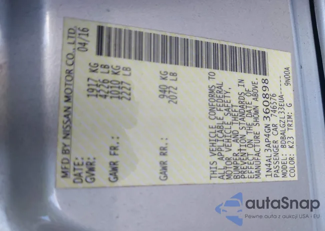 1N4AL3AP4GN360898: 42985340