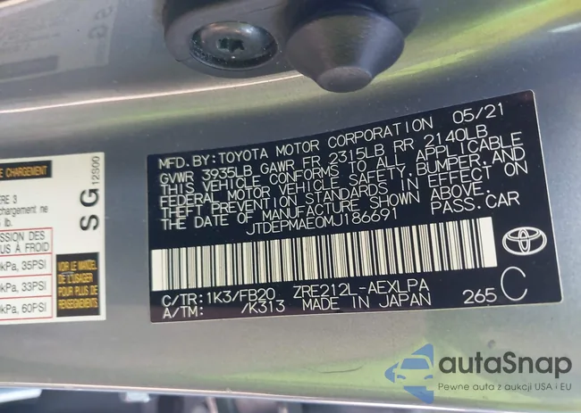 JTDEPMAE0MJ186691: 42985347