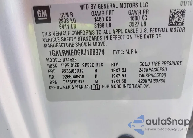 1GKLRMED6AJ168974: 42986381