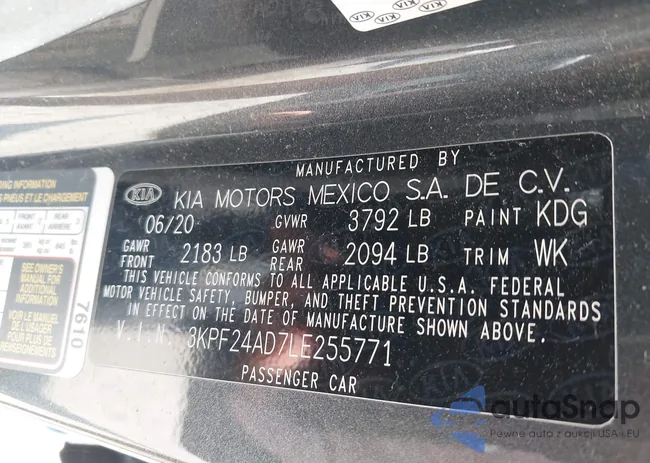 3KPF24AD7LE255771: 42986498