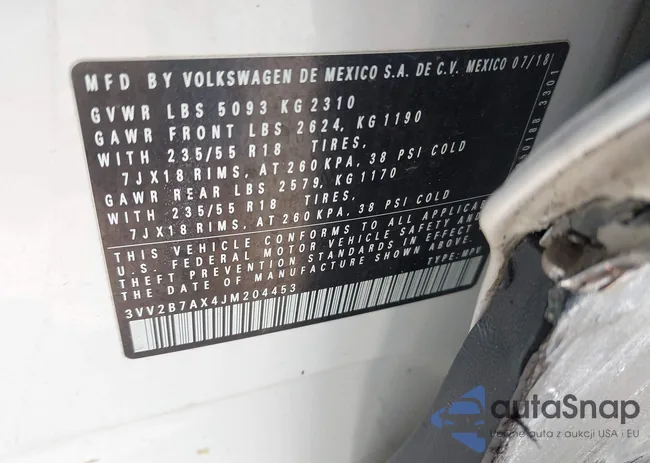 3VV2B7AX4JM204453: 42986617