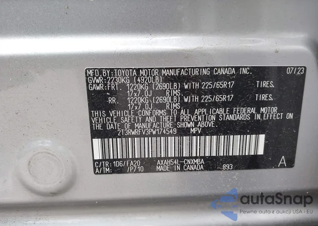 2T3RWRFV3PW174549: 42986800