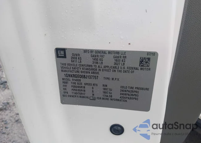 1GNKRGED6BJ137757: 42986822