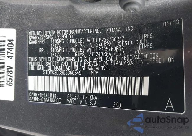 5TDYK3DC9DS360549: 42986006