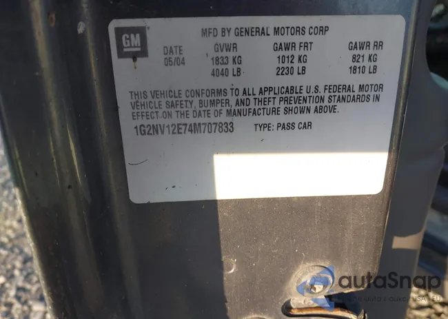 1G2NV12E74M707833: 42986072