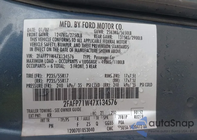 2FAFP71W47X134576: 42986099