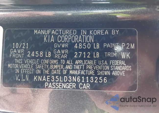 KNAE35LD3N6113256: 42986163