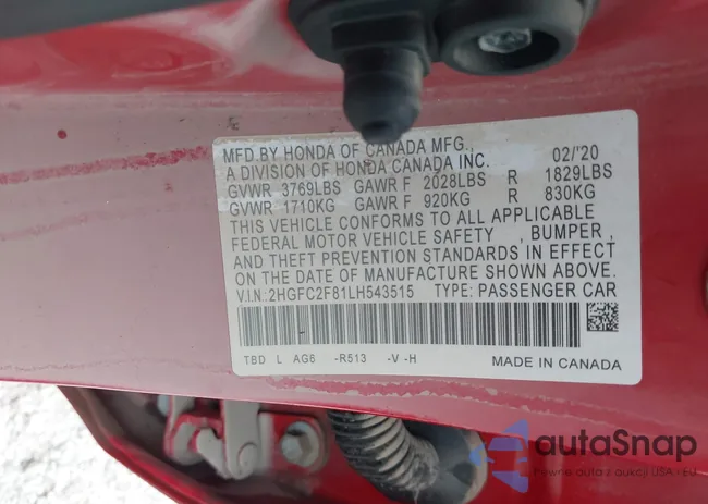 2HGFC2F81LH543515: 42986209